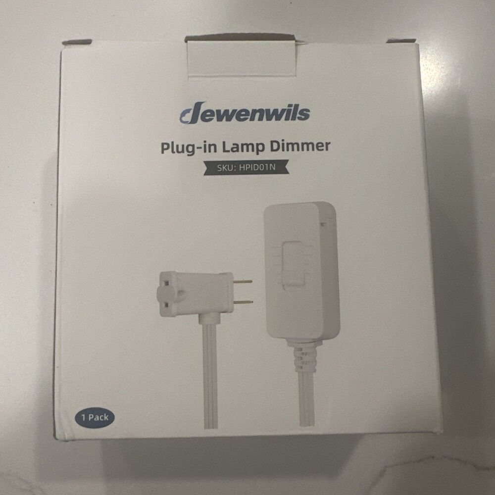 DEWENWILS Plug in Dimmer Switch for Dimmable Lamp 5 ft Extension Cord White